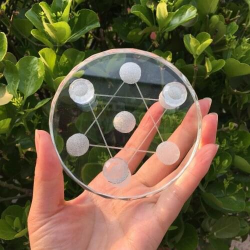 New 7 star plate Asian Quartz Crystal Healing Ball Sphere Stand