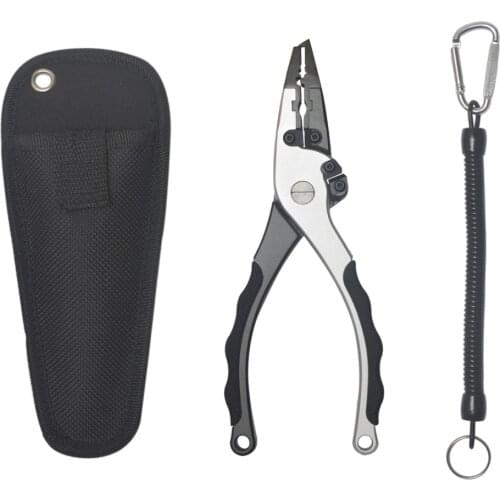 New Two Tungsten steel cutters Aluminium Fishing Pliers Fishing Tools 19.4cm 120g with comfortable rubber grip handle