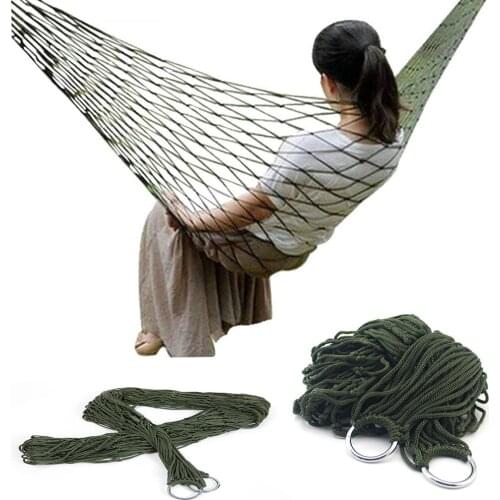 Portable Garden Nylon Hammock swing Hang Mesh Net Sleeping Bed hamaca for Outdoor Travel Camping hamak blue green red hammock
