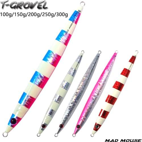 MADMOUSE Fast jig Lure Metal Sinking Glow jig 100g 150g 200g 250g300g Fishing Angler Speed Falling Jig Artificial Baits Jig lure