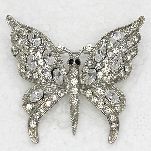 Clear Rhinestone brooch Butterfly Pin brooches Fashion jewelry gift C729 A