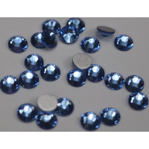 Size s3 Light Sapphire Glitter Rhinestones Non Hot Fix FlatBack Strass Sewing & Fabric Garment Rhinestone Nail Art Stone