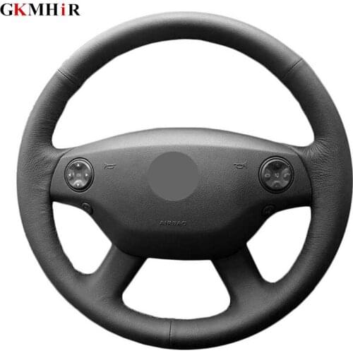 Hand-stitched Black PU Artificial Leather Car Steering Wheel Cover for Mercedes Benz S350 S-Class 2006-2008