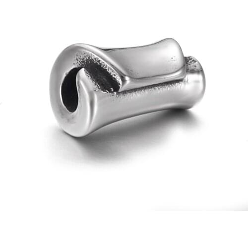 Stainless Steel Roll Bead 3.5mm Hole Metal European Beads Bracelet Charms Supplies for DIY Jewelry Making Accessories