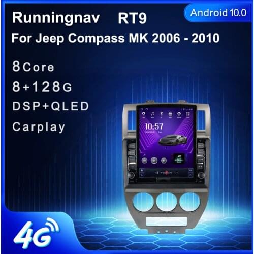 Runningnav For Jeep Compass MK 2006 2007 2008 2009 2010 Tesla Type Android Car Radio Multimedia Video Player Navigation GPS