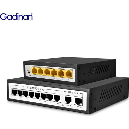 Gadinan 4CH 8CH 10 Ports 48V Network POE Switch With IEEE 802.3 af/at Over Ethernet IP Camera/ Wireless AP/ CCTV Camera System