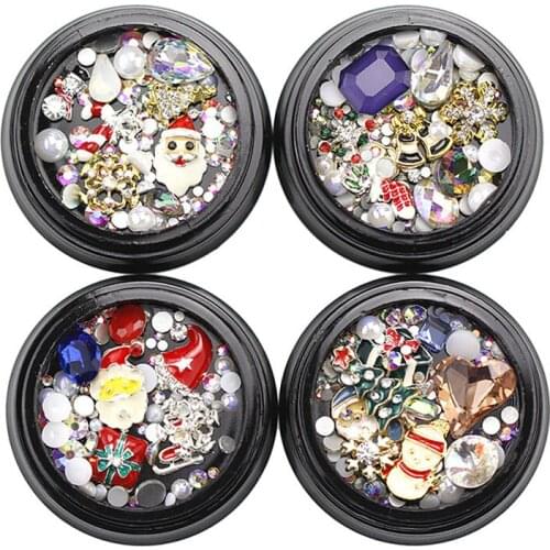 Mixed Christmas Nail Art Sequins Alloy Santa Snowflake Glitter 3D Patch DIY Jewelry Set Decoration