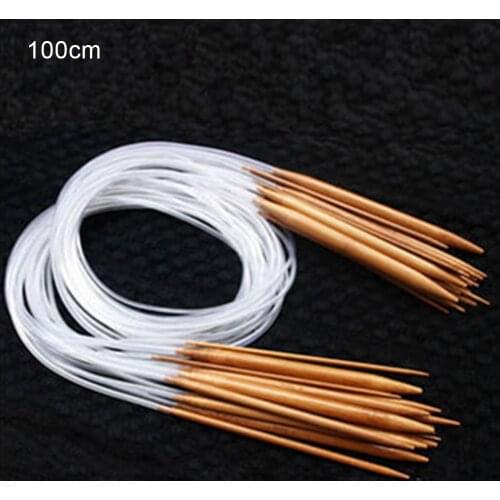 New Knitting Needles 1Multicolor tube 40-120cm Bamboo Circular Crochet Knitting Needles Set Sewing Needles