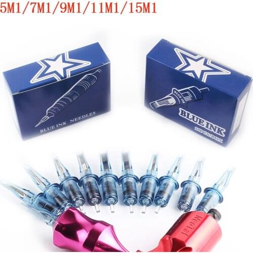 Tattoo Cartridge Needles 10Pcs 5/7/9/11/15M1 Permanent Makeup Sterilized Disposable Body Art for Machine Gun Tattoo Grips Supply