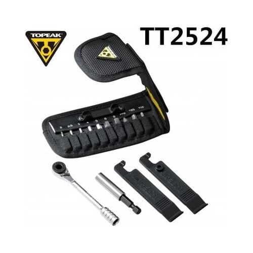 Topeak TT2524 Ratchet Rocket Lite DX Bicycle Hex Torx Wrench 15 in 1 Tool Kits Cycling Repair Tools Portable Bike Mini Tool Set