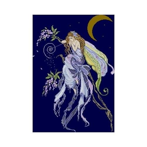 Cross stitch, self-matching parts RL34 Moon Fairy parts Counted Cross Stitch Kit Cross stitch cotton with cross stitch