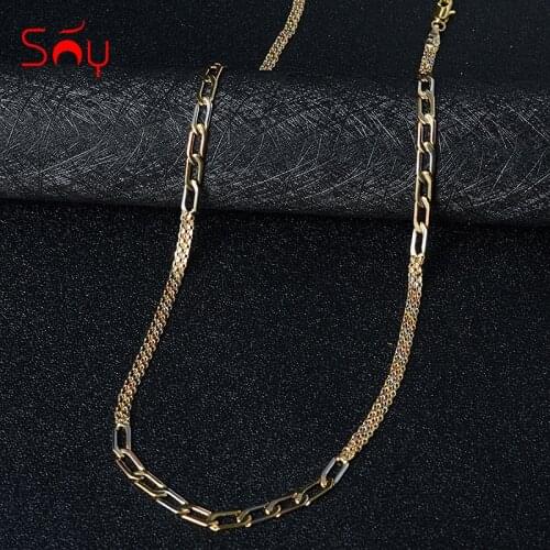 Sunny Jewelry 2021 Fashion Three Color Copper Necklace Chain For Women Man High Quality Classic For Daily Wear Gift Anniversary