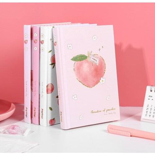 "Peach Bunny Hardcover" Journal Diary Cute Notebook Girls Notepad Study Planner Memo