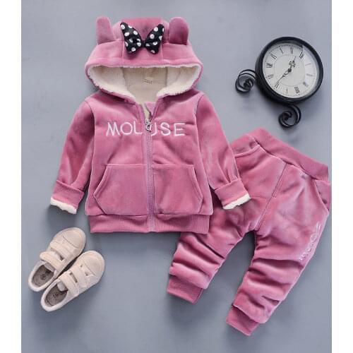 2021 Baby Girl boys Fashion Clothing Set Cute top coat down+trousers girls Clothes Sets