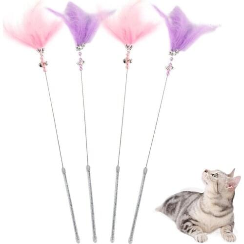 2021New Fairy Cat Funny Cat Stick Bell Feather Cat Toy Cat Funny Cat Interactive Cat Toy Cat Supplies Small Animals