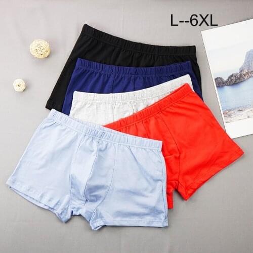 5pcs/lots Mens Cotton Boxershorts Male Seamless Underwear Mid-waist Panties Fat Plus Size Breathable Pants L-6XL