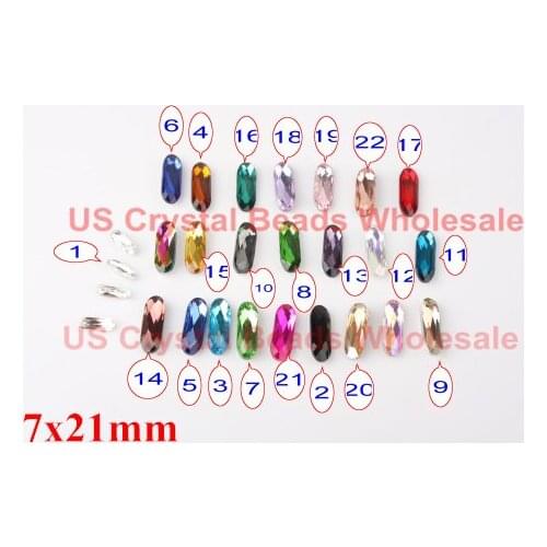 50pcs/lot 7x21mm AAA top quality cosmic long square fancy stone glass crystal fancy stone 23 colour F14101-14123
