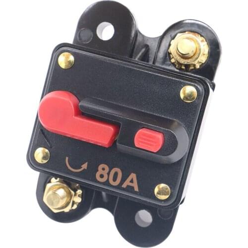 50A 60A 80A 100A 150A 200A 250A 300A Waterproof Circuit Breaker Reset Fuse Inverter DC 12V/24V/42V for Home Car Auto Audio