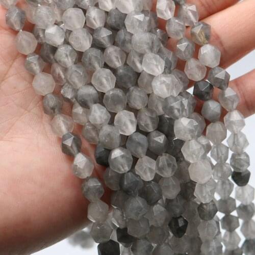 6-10mm Natural Round Faceted Cloudy Quartzs Beads For Jewelry Making beads Bracelets 15'' Needlework DIY Beads Trinket