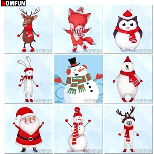 HOMFUN 5D Diamond Embroidery Needlework Kit "Christmas landscape" Diy Diamond Painting Cross Stitch Home Decoration Gift