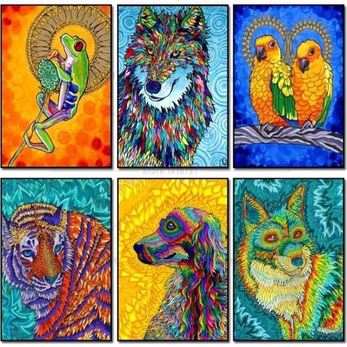 Full diamond embroidery Color Wolf Photo diy 5D diamond Painting Needlework cross stitch diamond mosaic living room home decor
