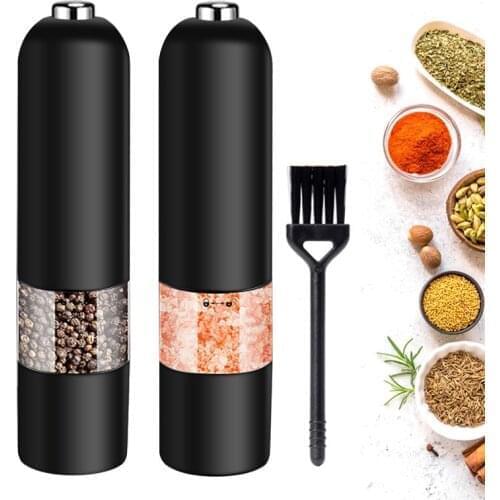 Automatic Salt Pepper Grinder Electric Spice Mill Grinder Seasoning Adjustable Coarseness Kitchen Tools Grinding For Cooking BBQ