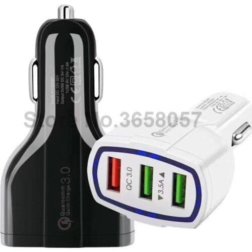 QC3.0 Car Charger Quick 3.0 Fast Charger 3 Port Car USB Charger Adapter Universal Fast Charging for cellphone