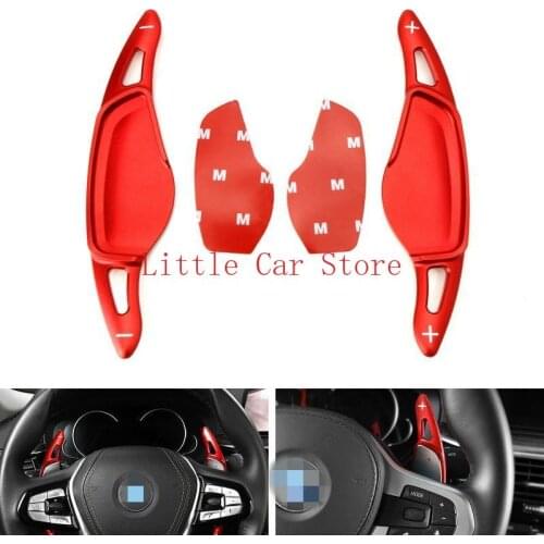 Steering Wheel Covers For BMW 3 4 5 7 Series X3 X4 X5 Red Paddle Shifter Extension Cover Auto Accessories Car Decoration
