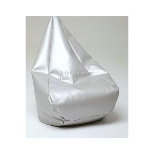 Cover only No Filler - Silver bean bag outdoor furniture chair, pearl waterproof beanbag sofa seat