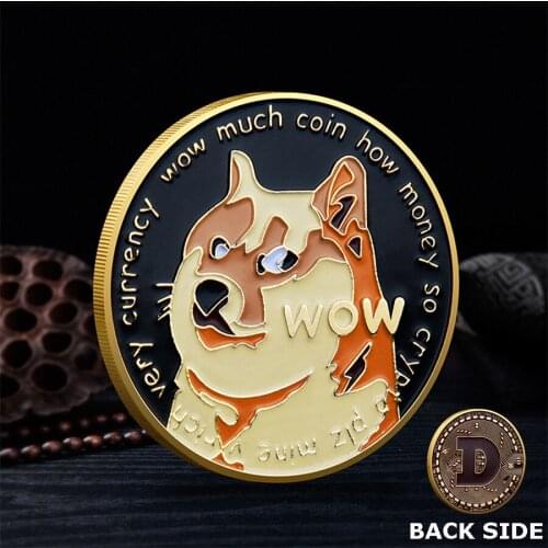 D8 New Funny Beautiful WOW Gold or Silver Plated Dogecoin Commemorative Coins Cute Dog Pattern Dog Souvenir Collection Gifts