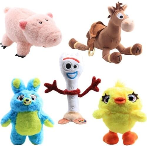 20cm-27cm Movie Toy Story 4 Plush Toys Forky Bunny Alien Buzz Lightyear Bear Soft Plush Stuffed Doll Figure Cartoon Toy Keychain