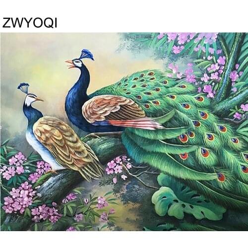 Full Square Diamond mosaic peacock feather Full Round Diamond painting Cross stitch peacock 5D DIY Diamond embroidery peacock