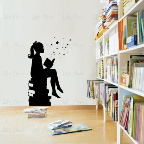 Girl Reading Books For Schools Classrooms Wall Art Decoration Magic Wall Art Decal Libraries Wall Decor Education Vinyl Sticker