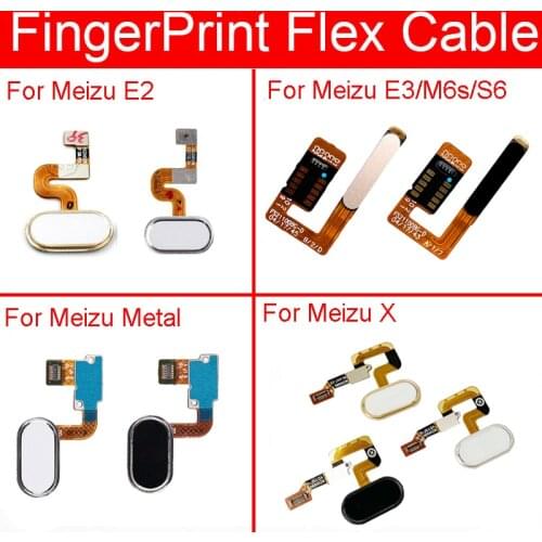 Home Button For Meizu Blue Charm E2 E3 X M6s S6 Metal Key Return Button Fingerprint Sensor Flex Cable Ribbon Replacement Repair