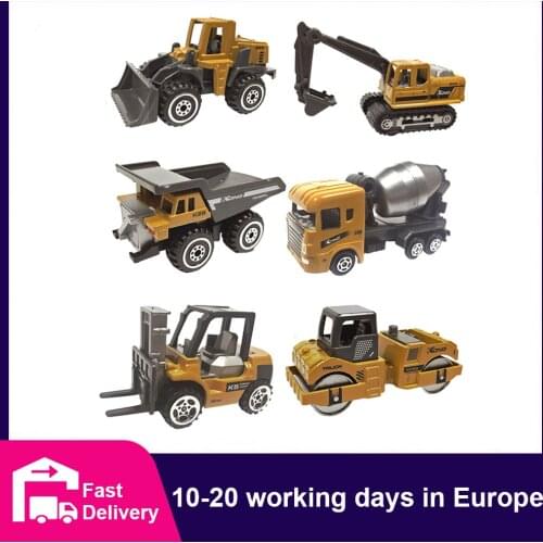 1/64 Diecast Alloy Engineering Vehicle Excavator Model Car Collections Classic Educational Assemble Toys