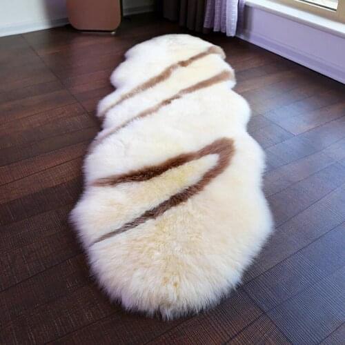New Arrival Unique design Coast Series 2P 60*180cm sheepskin rug sheep skin carpets for home decor bedroom slide carpet doormat
