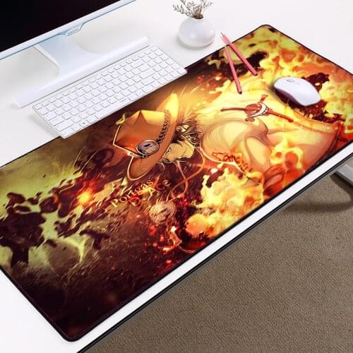 Mairuige Locked Edge Large Size Table Mat One Piece Anime Comic Mousemat ACE Luffy Pattern Mousepad Anti-skid Wear Rubber Mat