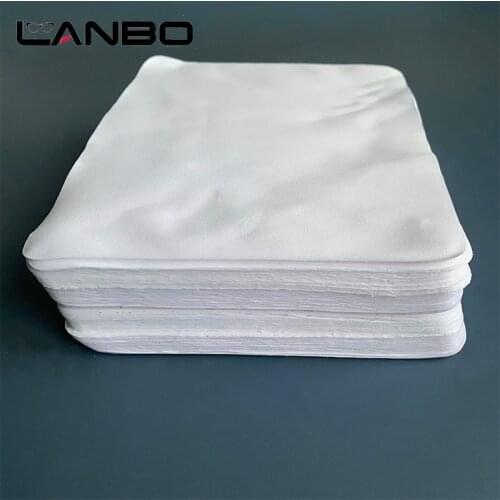 LANBO 100pcs 175mm X 145mm white Glasses Cleaning Cloth Glasses Accessories Microfiber Cloth Camera Lens Clean