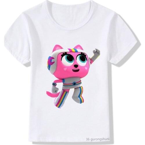 Power Girls Hot Game T-shirt Rainbow Thunder Cartoon Print Boys T Shirt Summer Casual Kids Clothes Tumblr Tops Birthday Girl