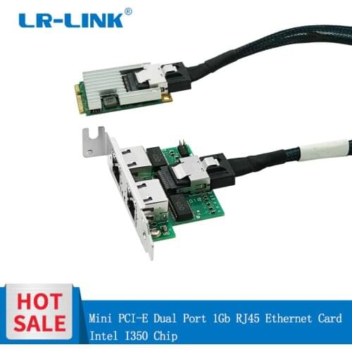 LR-LINK 2202PT Dual Port Mini PCI-Express Gigabit Ethernet RJ45 lan Adapter 10/100/1000Mbps pci-e Controller Card Intel I350