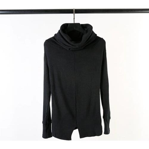 Owen seak Men Hoodies Knitted Sweater Gothic Style High Street Mens Bottoming Shirt Spring Men Solid Black Hoodies Sweater