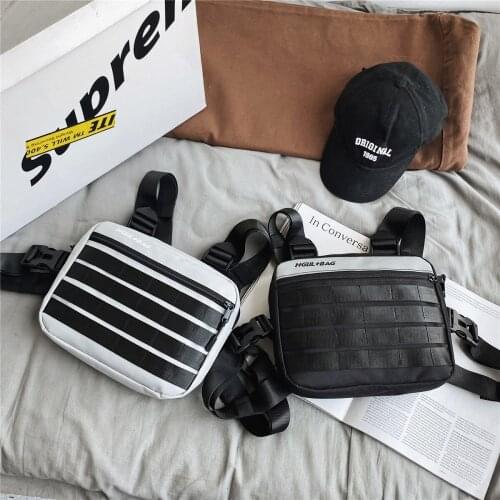 Street Chest Bag For Men Oxford Cloth Contrast Color Hip-hop Male Square Vest Strap Bag Shoulder Crossbody Bags Handbags