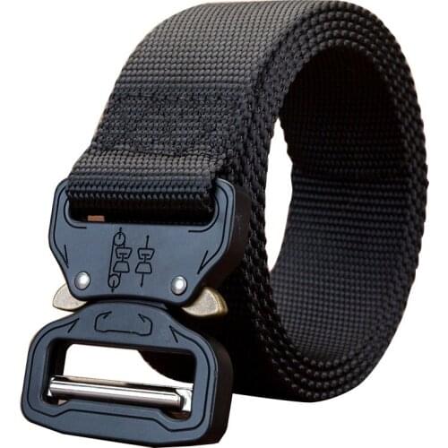 Unisex Nylon belt Quick release Alloy Insert buckle Men belt outdoor sport Tactics casual Men and Women cowboy belt