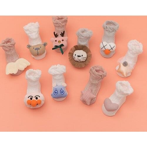 Baby Socks Cartoon Socks Spring Summer Mesh Thin Floor Socks Newborn Breathable Cotton Socks Boys Girls Children Loose Socks