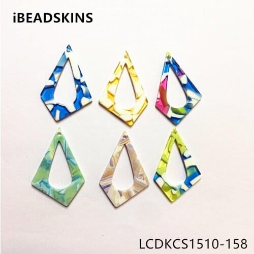 New arrival! 39X25mm 50pcs/lot acetic acid imitate marble texture drop-shape charms for earring/Jewelry DIY(As shown)