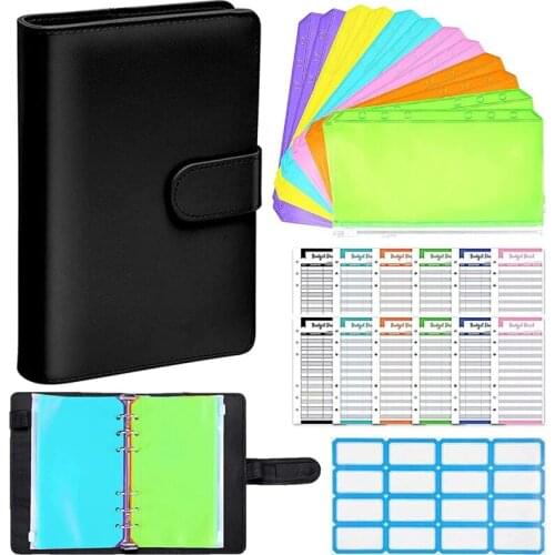 A6 Budget Binder With Zipper Envelopes, Cash Envelopes For Budgeting, Money Binder Organizer For Cash Savings