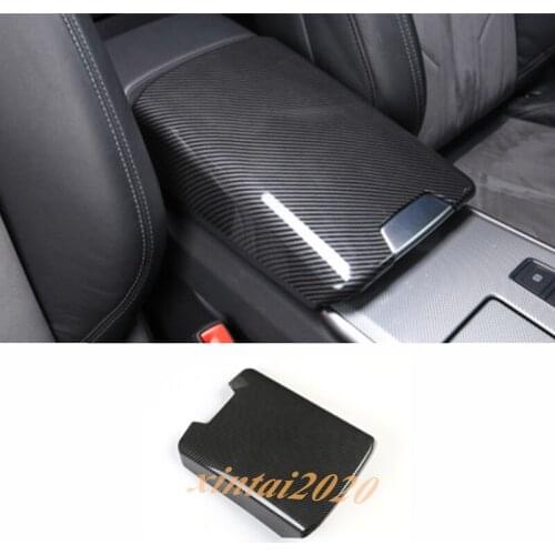 ABS Carbon Fiber Front Armrest Box Panel Cover Trim For Audi A6 C8 2019-2020 Car Styling Accessories