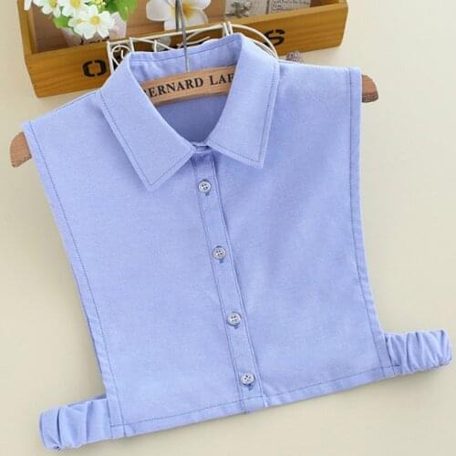 Cotton Oxford Spinner Neck Collar Dickey Shirt Cotton Fake False shirt Office Lady Sweater retro collier femme fake collar white