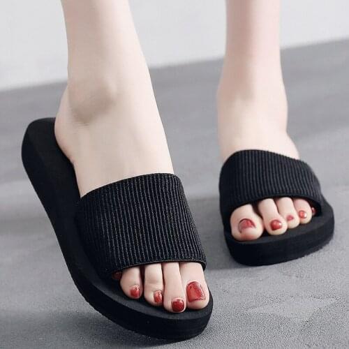 3 Color Parent Child Slipper Summer Sandals Thick Bottomed Beach Cool Womens Drag Slanted Heel Beach CHILDRENS Slippers