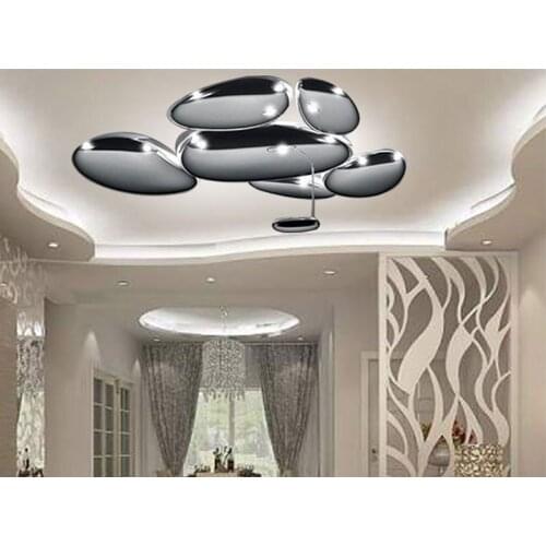 Nordic postmodern minimalist electroplating mercury irregular shape mango ceiling lamp office living room dining room lamps